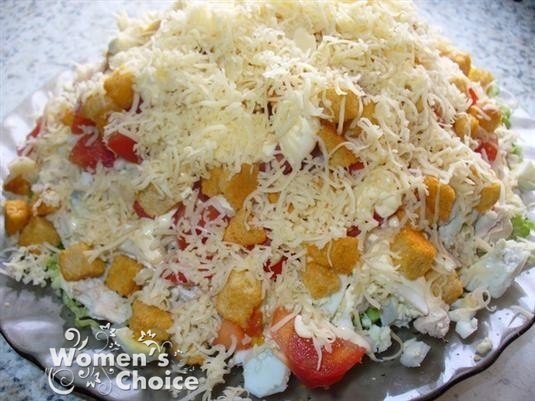 Салаты с майонезом и сухариками рецепты