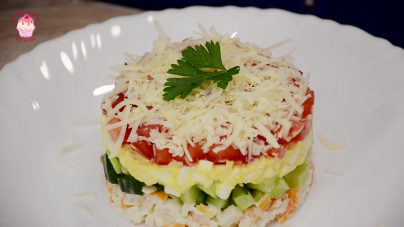 Салат из крабовых палочек без майонеза рецепт с очень вкусный с Салат из крабовых палочек без майонеза рецепт с очень вкусный с