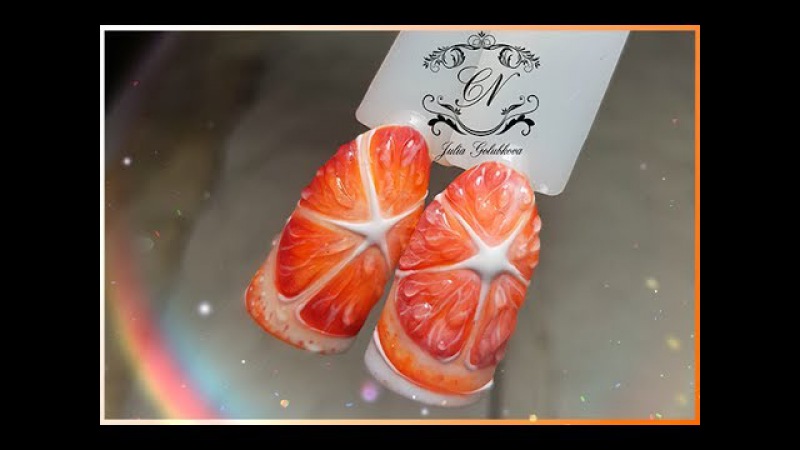 Рисунки на ногтях с апельсинами