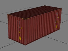 20ft 8ft-6in Plain red container