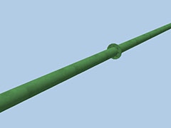 L air tube 170 mm with flanges (Green)