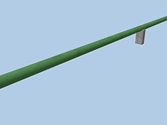 L air tube 170 mm with flanges and supports (Green)