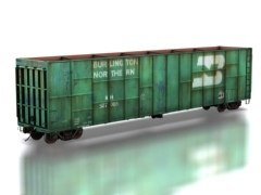 BN 60Ft.9In. Woodchip Car weathered