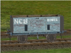 NCB Bowes Colliery 7 plank wagon 2 battered