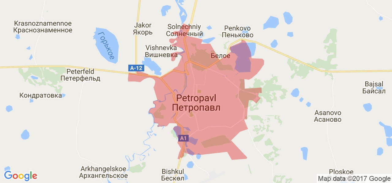 Карта петропавловска казахстан