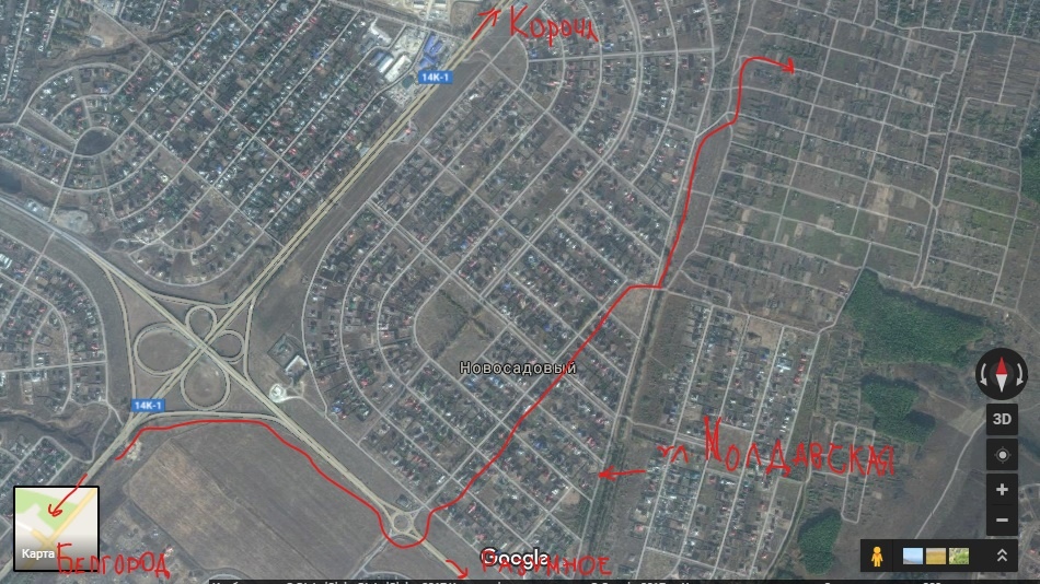 Карта новосадовый белгородская область поселок