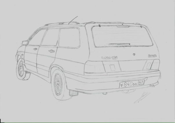 Как нарисовать машину ваз 2115