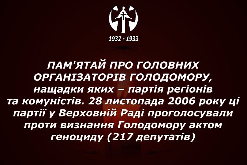 Пам'ятай про головних організаторів голодомору