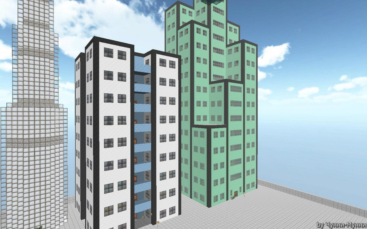 Многоэтажки в майнкрафт схемы
