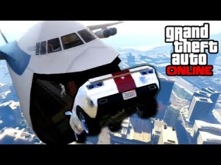 GTA 5: Online - Sick Cargo Plane Stunts & BUSTED! | 28th Jan. 2014