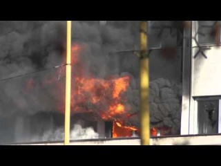 Goverment Building Burning in Tuzla - Bosnia and Herzegovina
