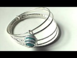 Huge caged bead charm in turquoise