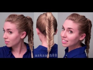 Fishtail Braid Ponytail -- Easy quick everyday hairstyles for long hair and medium hair