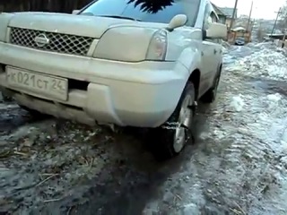 Тест цепей противоскольжения на Nissan X-trail