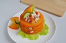 Слоеный салат с хурмой