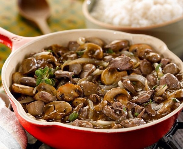 Куриные сердечки на сковороде