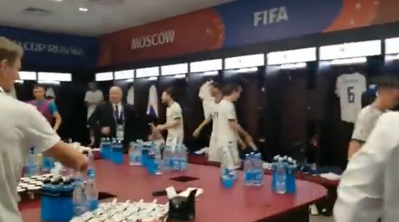 Празднование сборной России в раздевалке попало на видео
