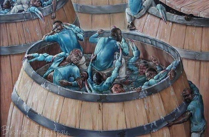 Человеческая природа или crab bucket theory — «теория ведра с крабами»