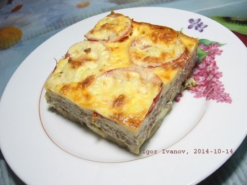 Простейшая Мусака (запеканка с баклажанами и фаршем)