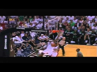 Rajon Rondo gets blocked by Lebron James Game 7 Celtics vs Heat 2012 ECF