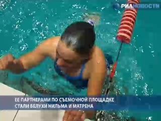 РИА Новости. Девушка 12 минут плавала с белухами в ледяной воде