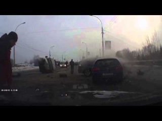 Лобовая авария машины скорой помощи в Новосибирске