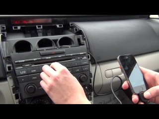 Установка Yatour (снятие магнитолы) - Mazda CX7 2007, 2008, 2009, 2010, 2011, 2012 install of iPhone, iPod and iPad adapter
