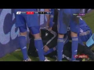 Eden Hazard kicks ball boy 2013