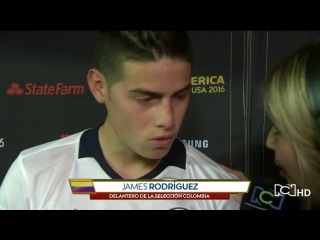 Broma de James Rodriguez con la periodista Andrea Guerrero