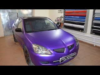 Mitsubishi Lancer IX полная оклейка в пленку TeckWrap - фиолетовый матовый хром
