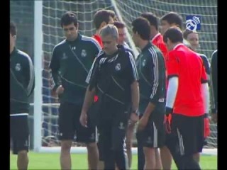 The Real Madrid squad trained before going to Amsterdam