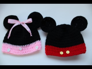 Easy to Crochet Mickey and Minnie Disney Inspired beanies - Yolanda Soto Lopez