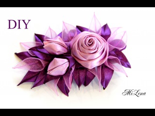 Заколка с розой своими руками / МК / DIY Hairclip with roses / DIY Flower hair clip