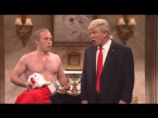 Пародия на рождественскую встречу Путина и Трампа.