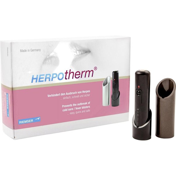 Препарат Herpotherm® используется для наружного лечения таких продромальных симптомов герпеса, как жжение, покалывание, зуд и отёчность. Через керамическую поверхность соприкосновения сертифицированного медицинского продукта HERPOTHERM® проходит мгновенный и предельно сосредоточенный тепловой импульс в диапазоне 51 ° C в течении 3-х секунд, который предотвращает развитие и активность вируса.