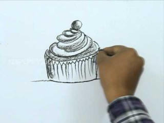 How to Draw a Cartoon Cup Cake