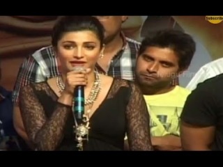 Shruti Hassan Speaks Cute Telugu @ Race Gurram Success Meet - Allu Arjun, Brahmanandam