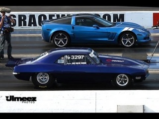 16 YR OLD GIRL RACES '69 CAMARO 496CI VS '10 GRAND SPORT CORVETTE AT RT66