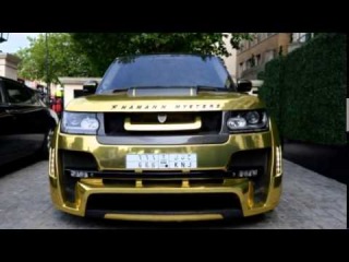 Saudi ARAB flies into London with latest Toy - a 666 Gold Range Rover worth £150,000