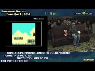Super Mario Land 2: 6 Golden Coins :: SPEED RUN (0:27:16) by Laplacier #AGDQ 2014