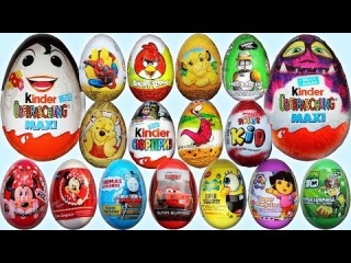 46 Surprise Eggs Kinder Surprise Mickey Mouse Dora the Explorer Monsters Maxi Tom and Jerry