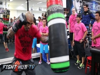 Cotto vs. Martinez: Miguel Cotto full media workout video + Mitts & Bag work