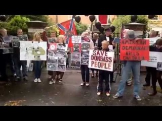 Today at 02.08.2014 in Dublin, Ireland, protest outside the embassy of Ukraine