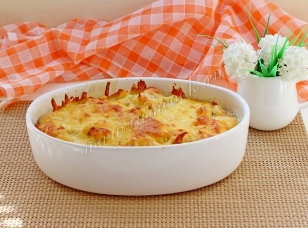 Запеканка из цветной капусты и курицы