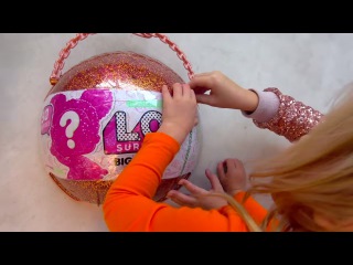 Funny story about baby Alisa and Doll Unboxing Surprise box Opening Giant LOL TOYS Review Kids songs