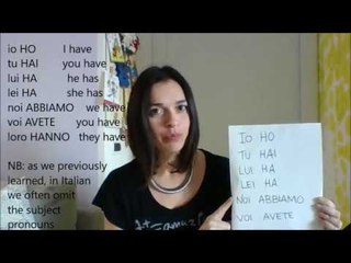 LEARN ITALIAN: the verb TO HAVE, il verbo AVERE