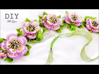 ЛЕНТА В КОСУ, МК / DIY Ribbon Braid