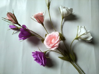 DIY How to make paper flower - Lisianthus - Làm hoa cát tường bằng giấy nhún