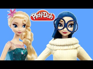 Play Doh Frozen Queen Elsa Cosplays as Inside Out Sadness