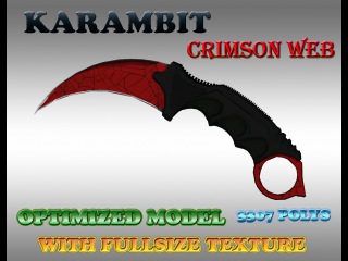 CS:GO KARAMBIT CRIMSON WEB HD skin for cs 1.6